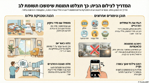 אינפוגרפיק — המדריך לצילום הבית: כך תצלמו תמונות שימשכו תשומת לב